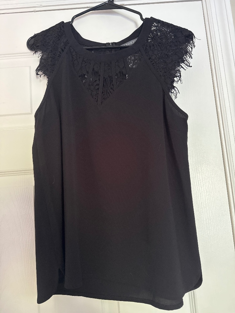 NWT Brixon Ivy Jarred Lace Detail Cap Sleeve Blouse Black S